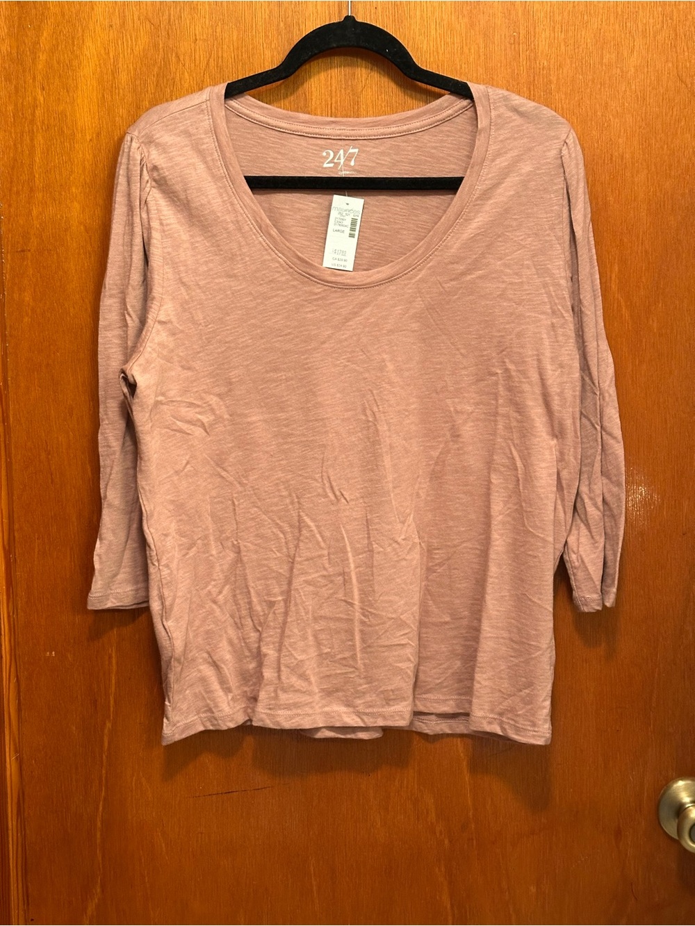 Maurices Mauve Scoop Neck 3/4 Sleeve Tee